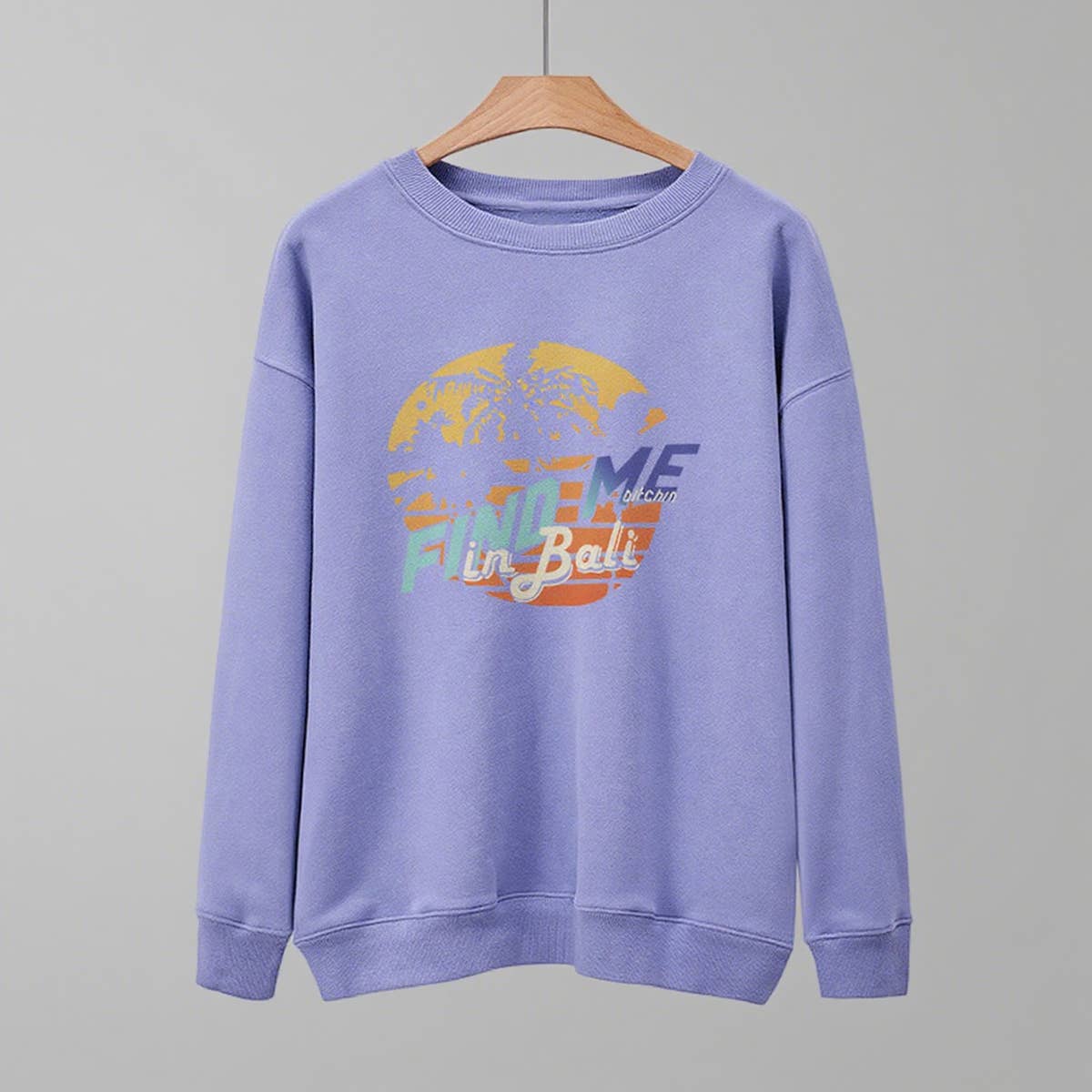 Find me in bali letterprint Loose basic hoodie