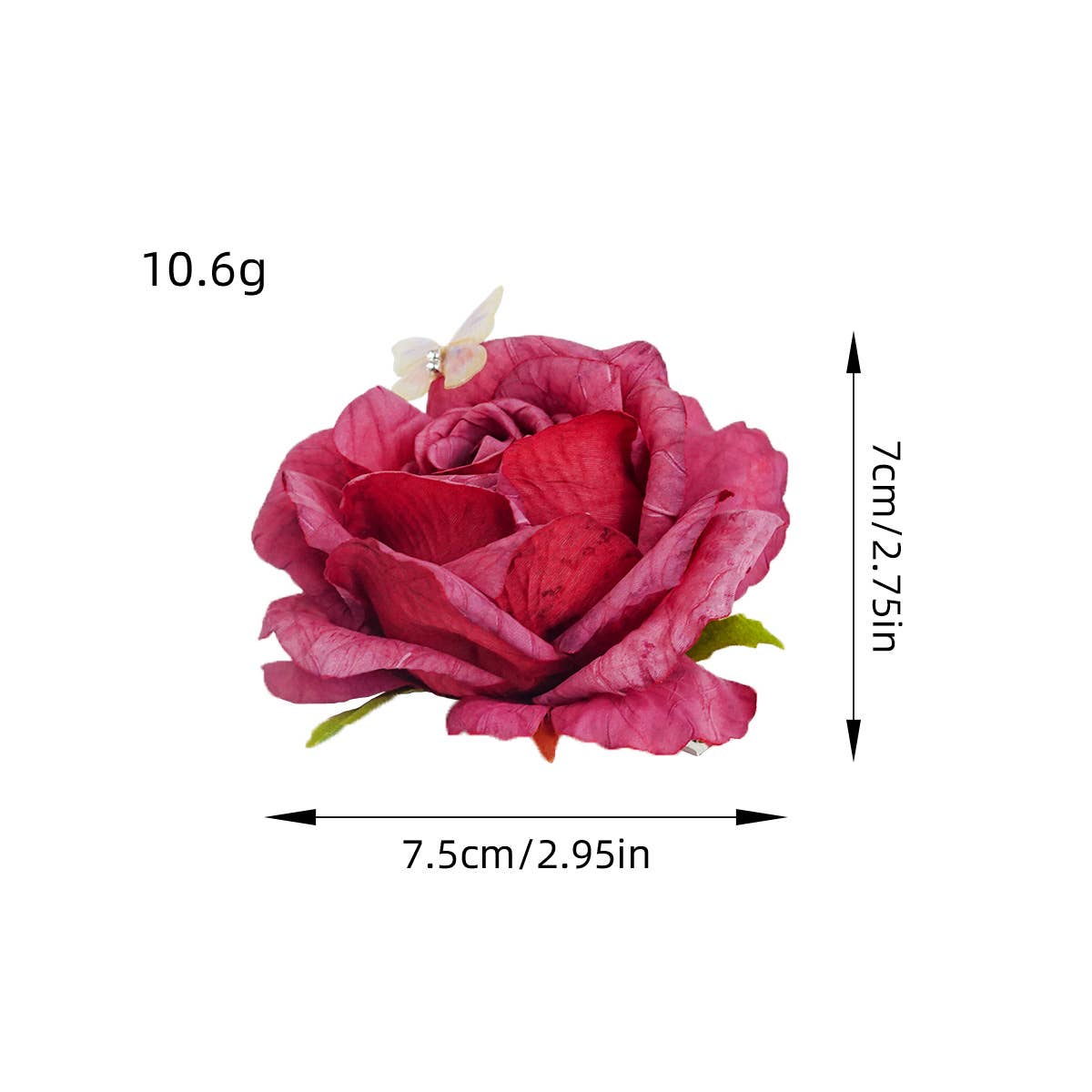Romantic elegant butterfly plastic rose hairpin