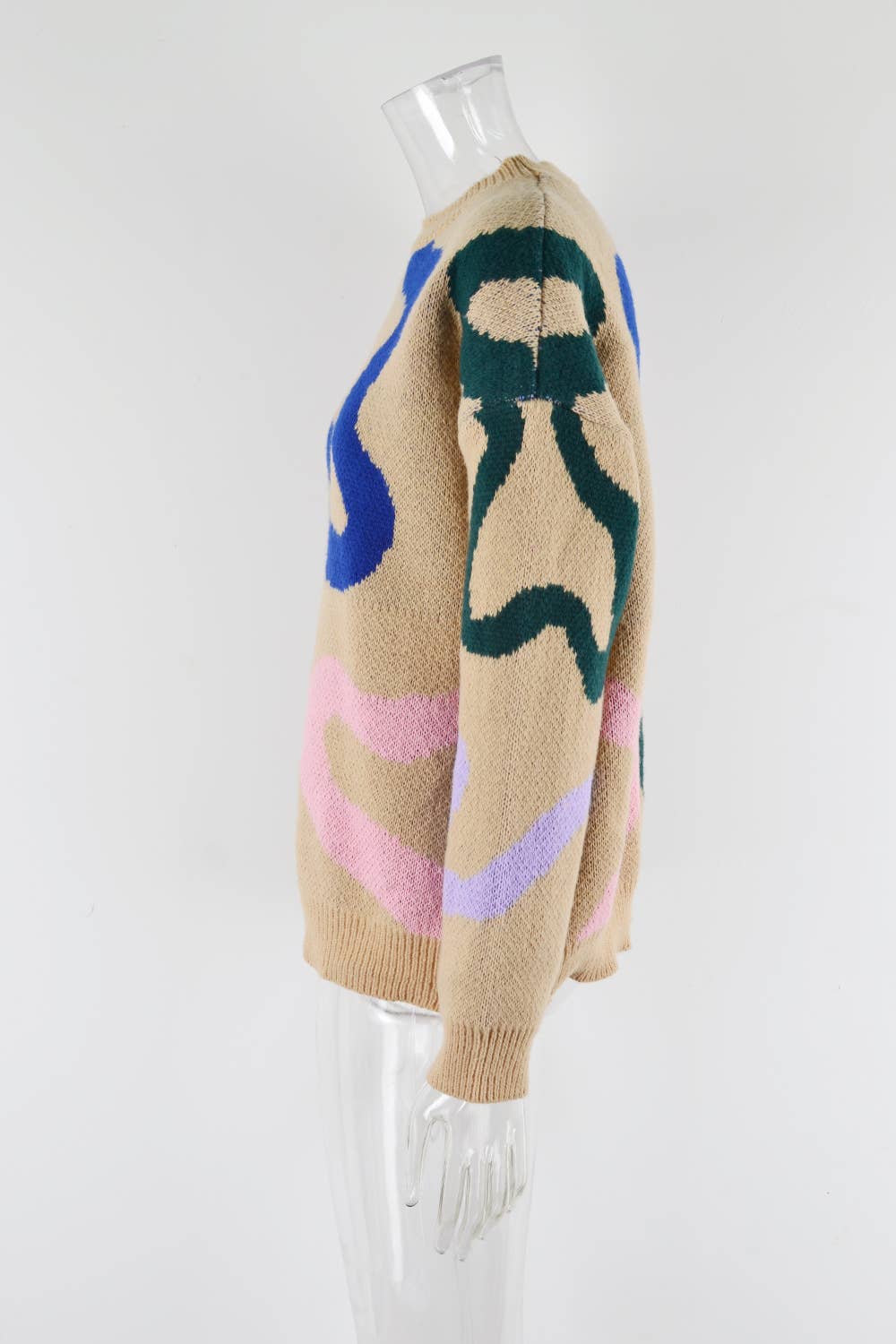 STYLISH CREW NECK SWEATER GEOMETRIC SWEATER