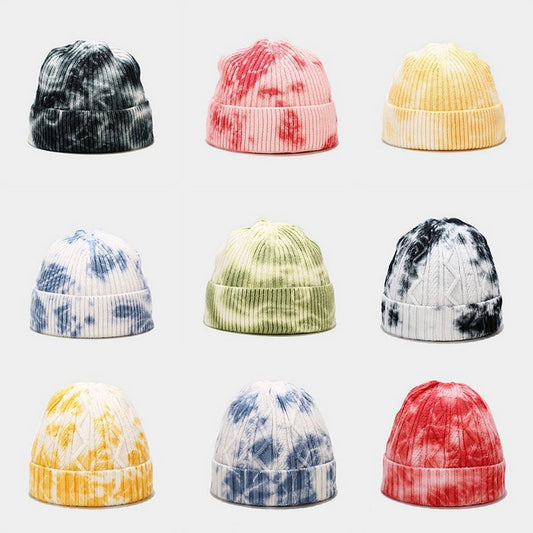 NEW WARM TIE-DYE KNITTED HAT_CWAH1588