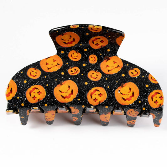 PUMPKIN GHOST ACRYLIC PRINTED HALLOWEEN CLIP