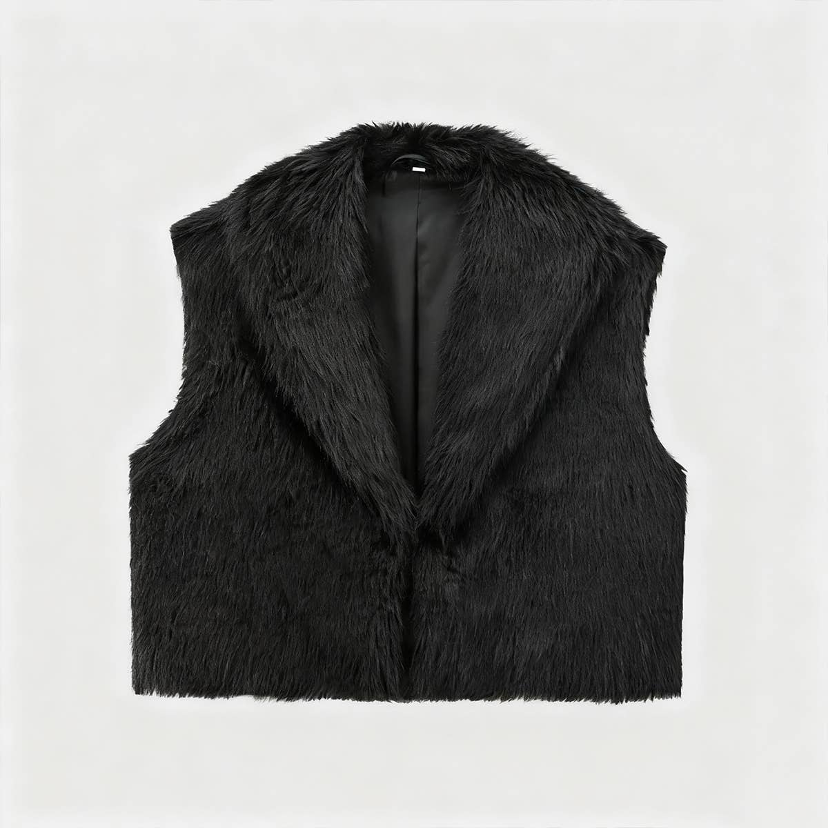 Elegant faux fur effect jacket short Vest