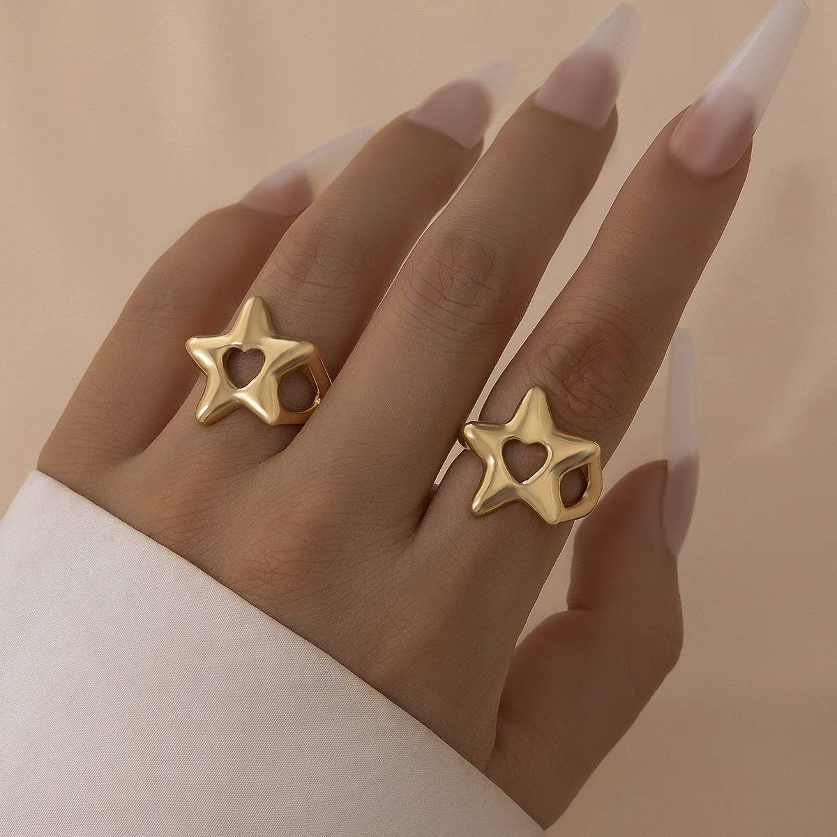 NEW FASHION FIVE-POINTED STAR OPEN ALLOY RING