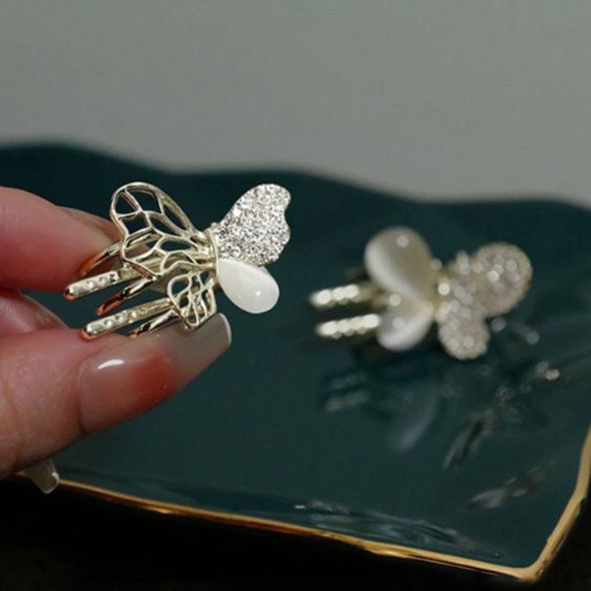 Delicate Butterfly Hair Claw, Small Side Bang Clip