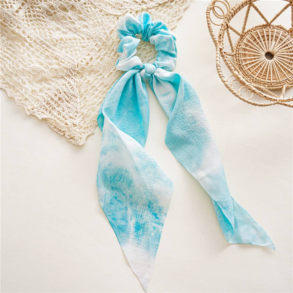 2024 NEW STYLE TIE-DYE RIBBON BOW HAIR TIE_CWAHA1089