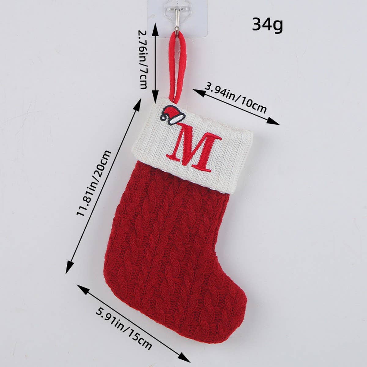 CLASSIC RED LETTER WOOL KNITTED CHRISTMAS SOCKS