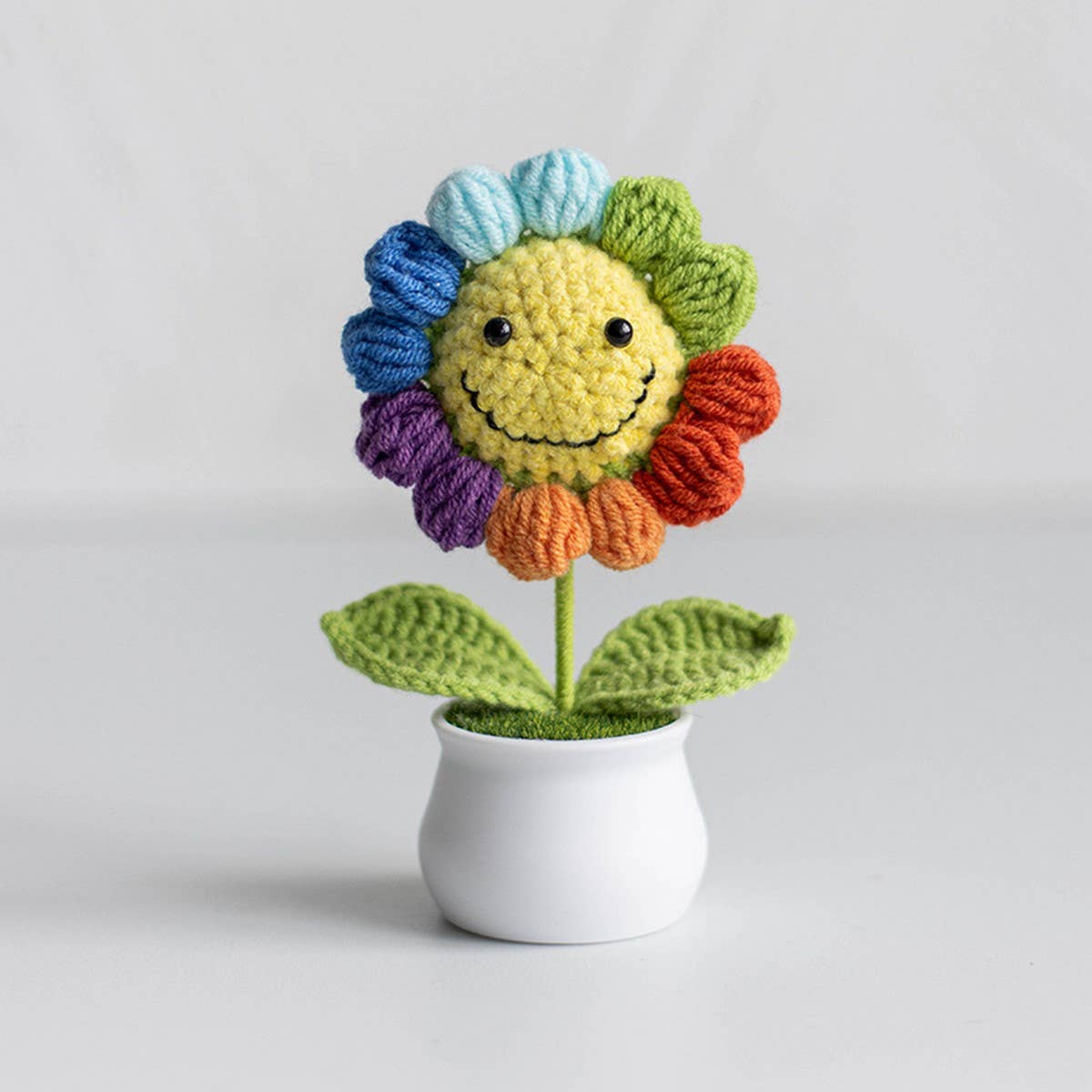 CWMM9271_HAND-KNITTED SUNFLOWER POTTED ORNAMENTS