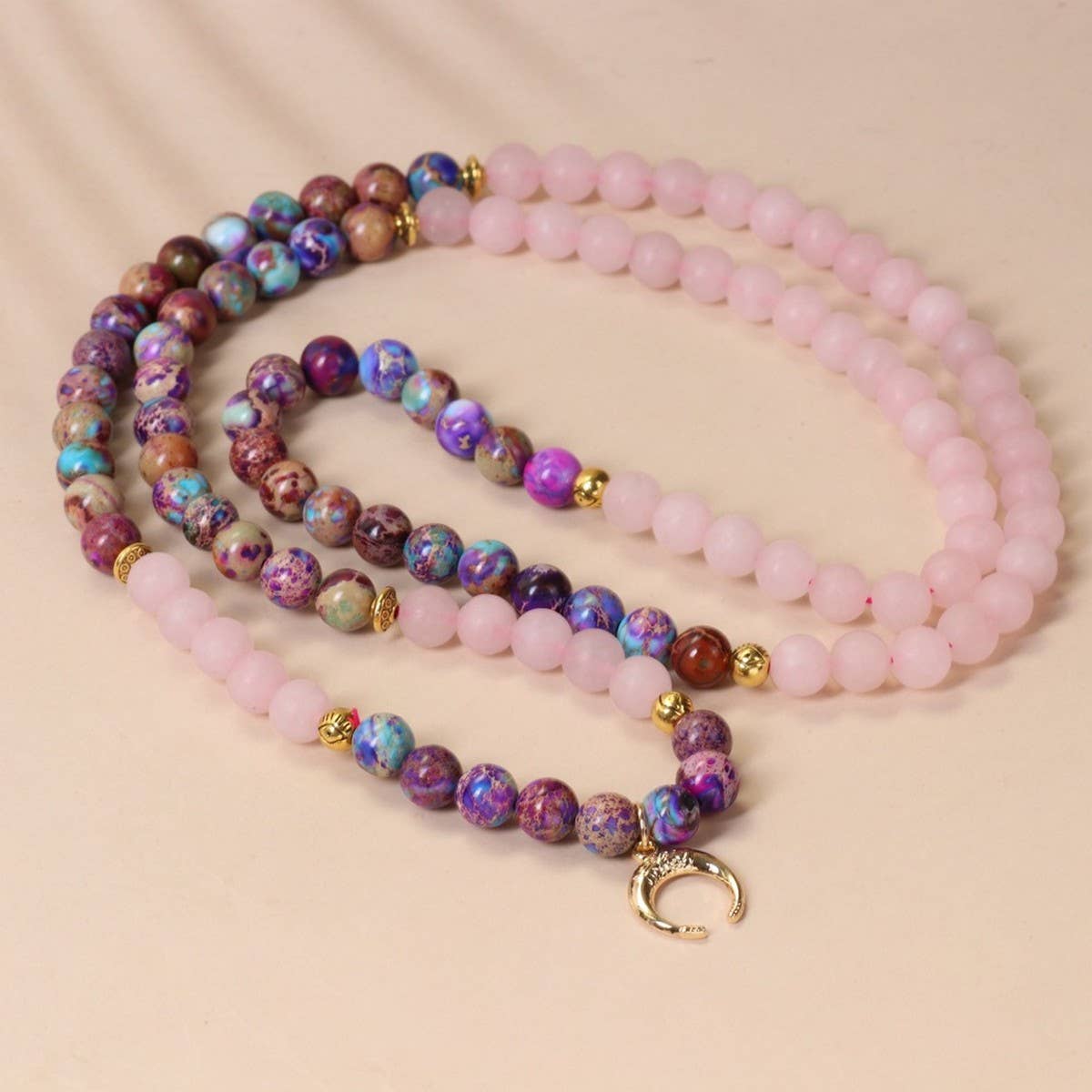 PINK 108 BEADED BRACELETS WITH STRETCHY BANDS_CWAJE3925