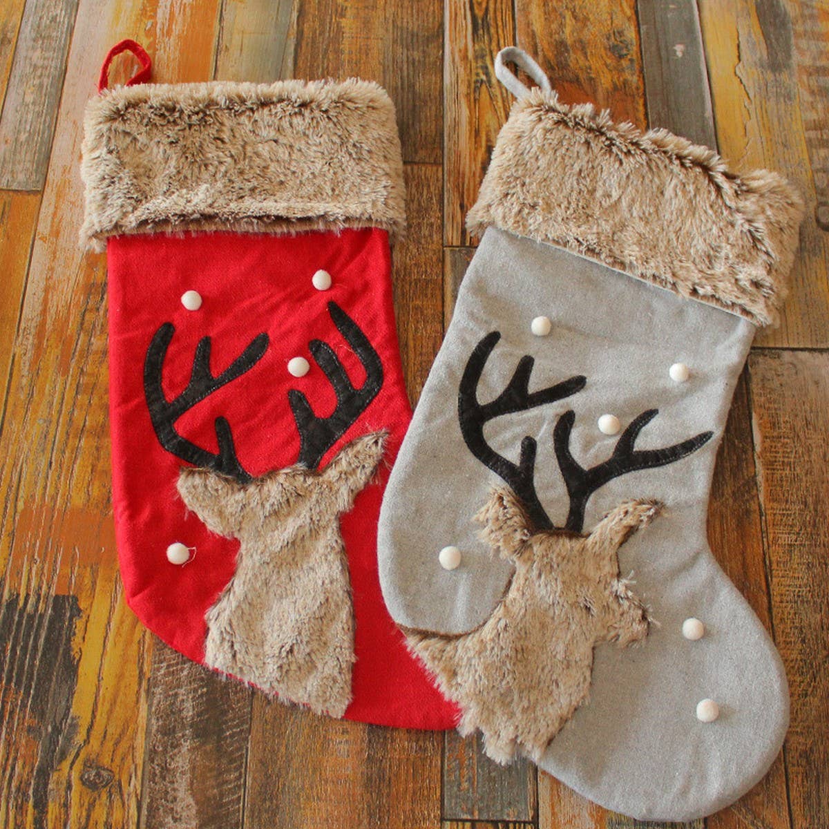 CHRISTMAS DECORATIONS CUTE DEER HEAD CANDY SOCKS