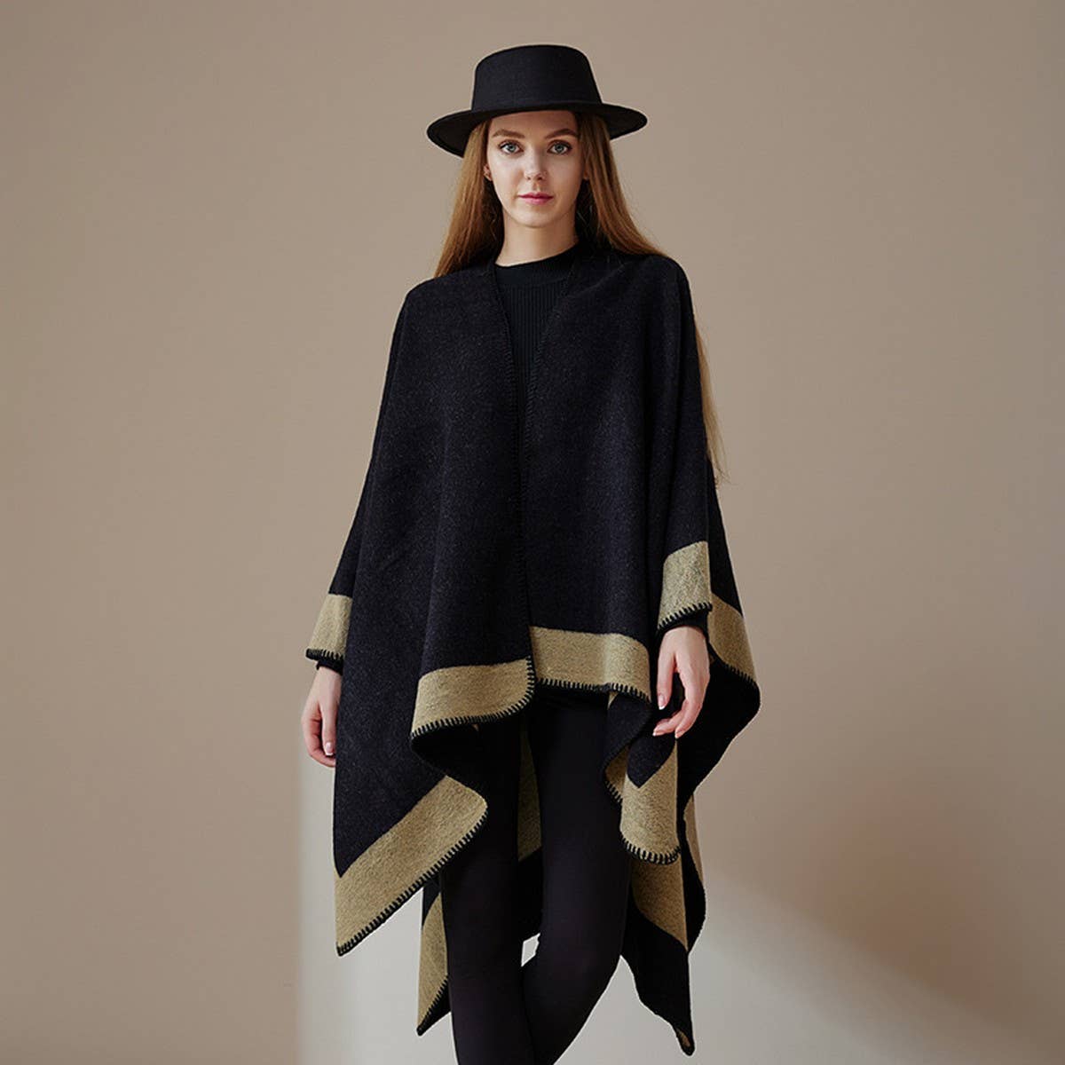 SOLID COLOR STRIPED WARM VERSATILE SHAWL SCARF_CWASC2162