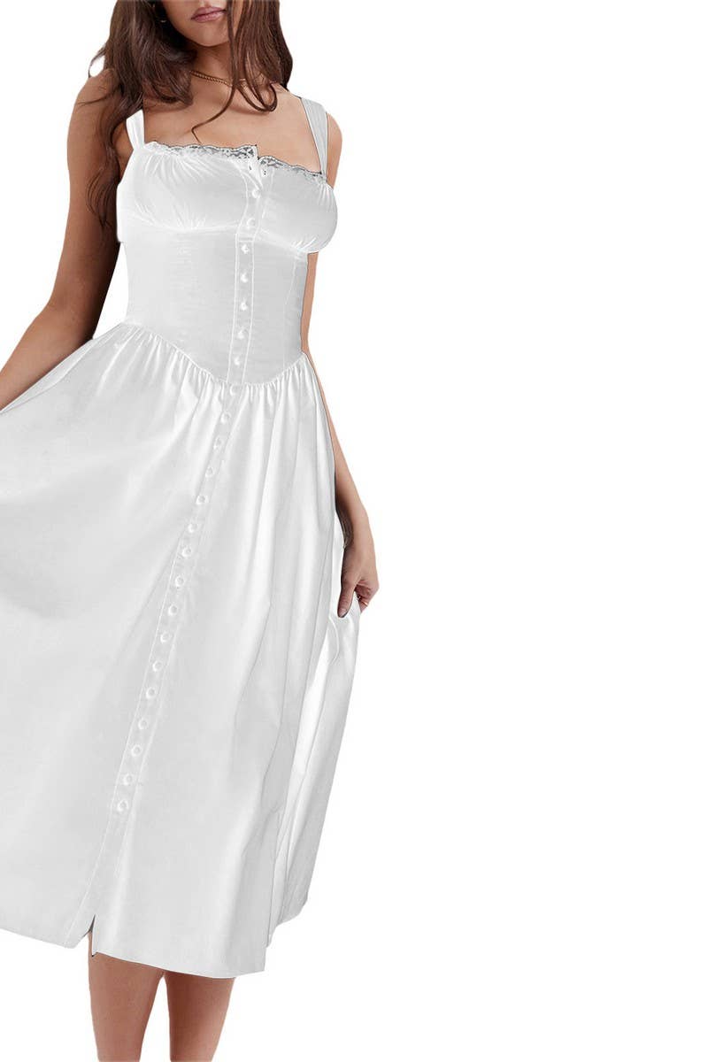 CWDMD5945_FLORAL OR SOLID STRAPLESS SLEEVE MAXI CAMI DRESS