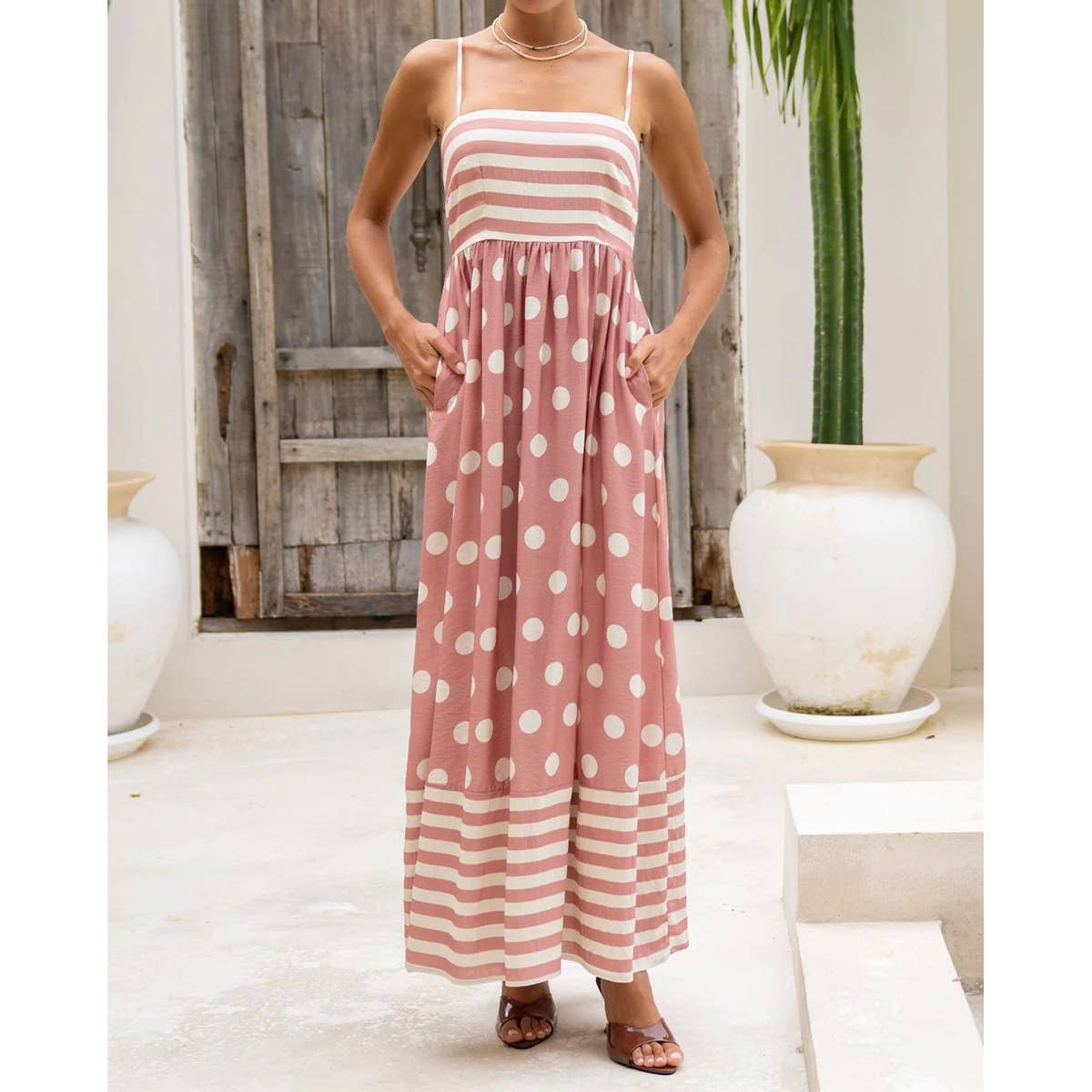 Stylish print halter sexy high-waisted dress