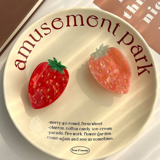 Pink Strawberry Acetate Claw Clip ??Sweet & Cute_CWAHA5838