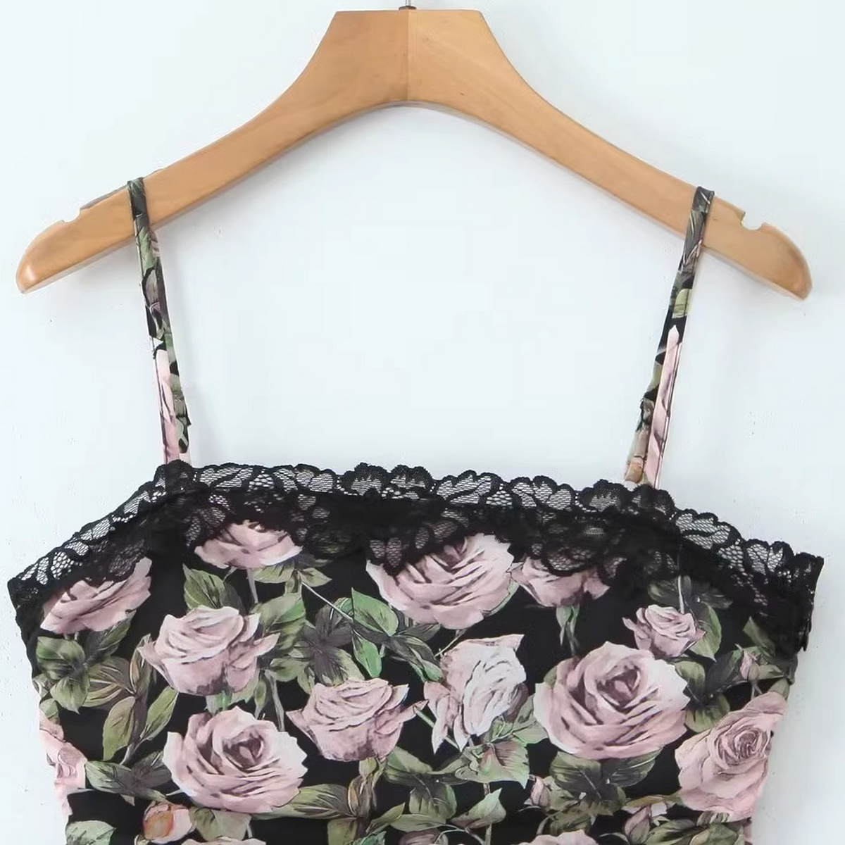 French Style Lace Rose Print Women¡¯s Slip Dress