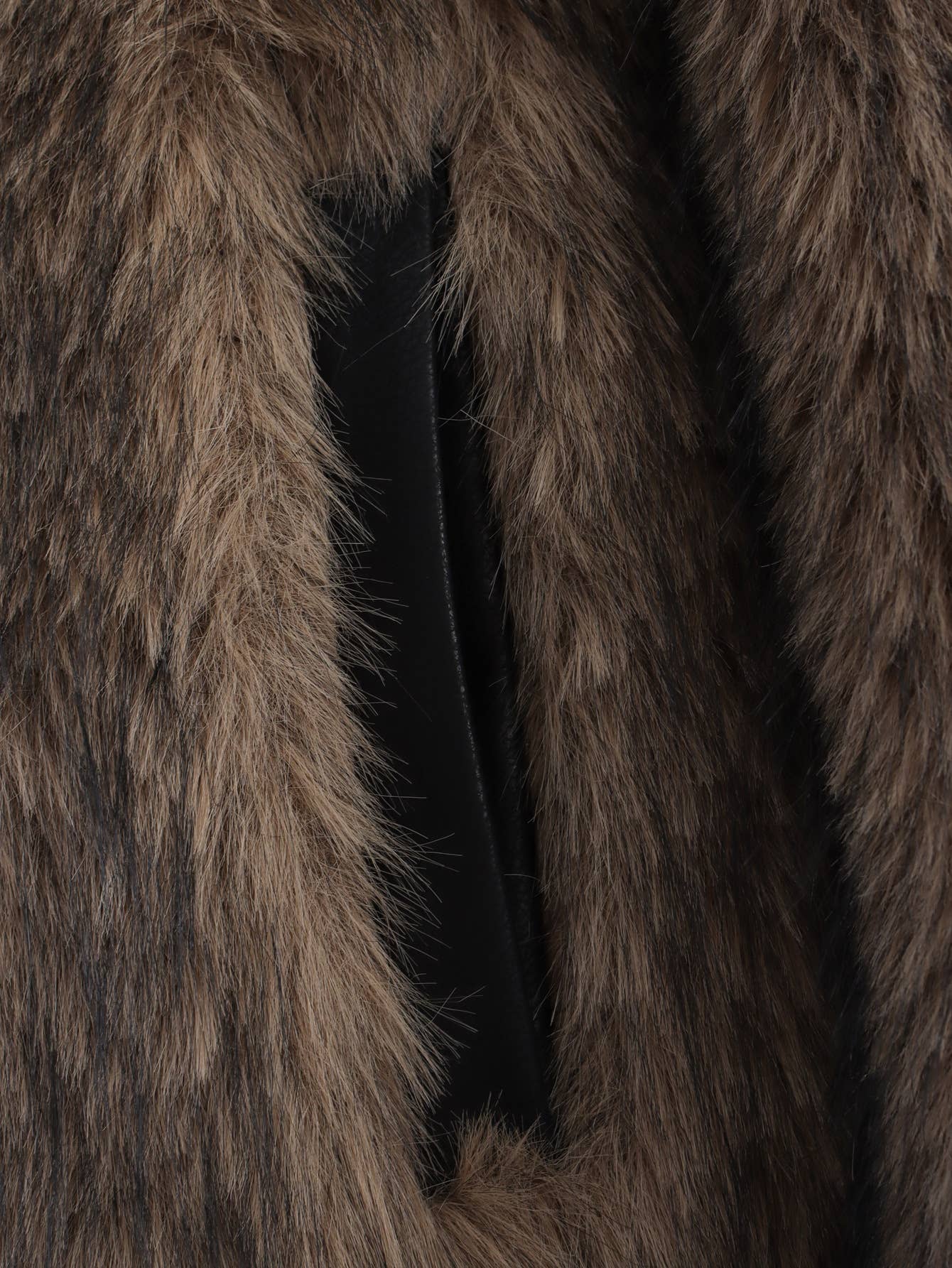 Lapel long-sleeved faux fur patchwork jacket