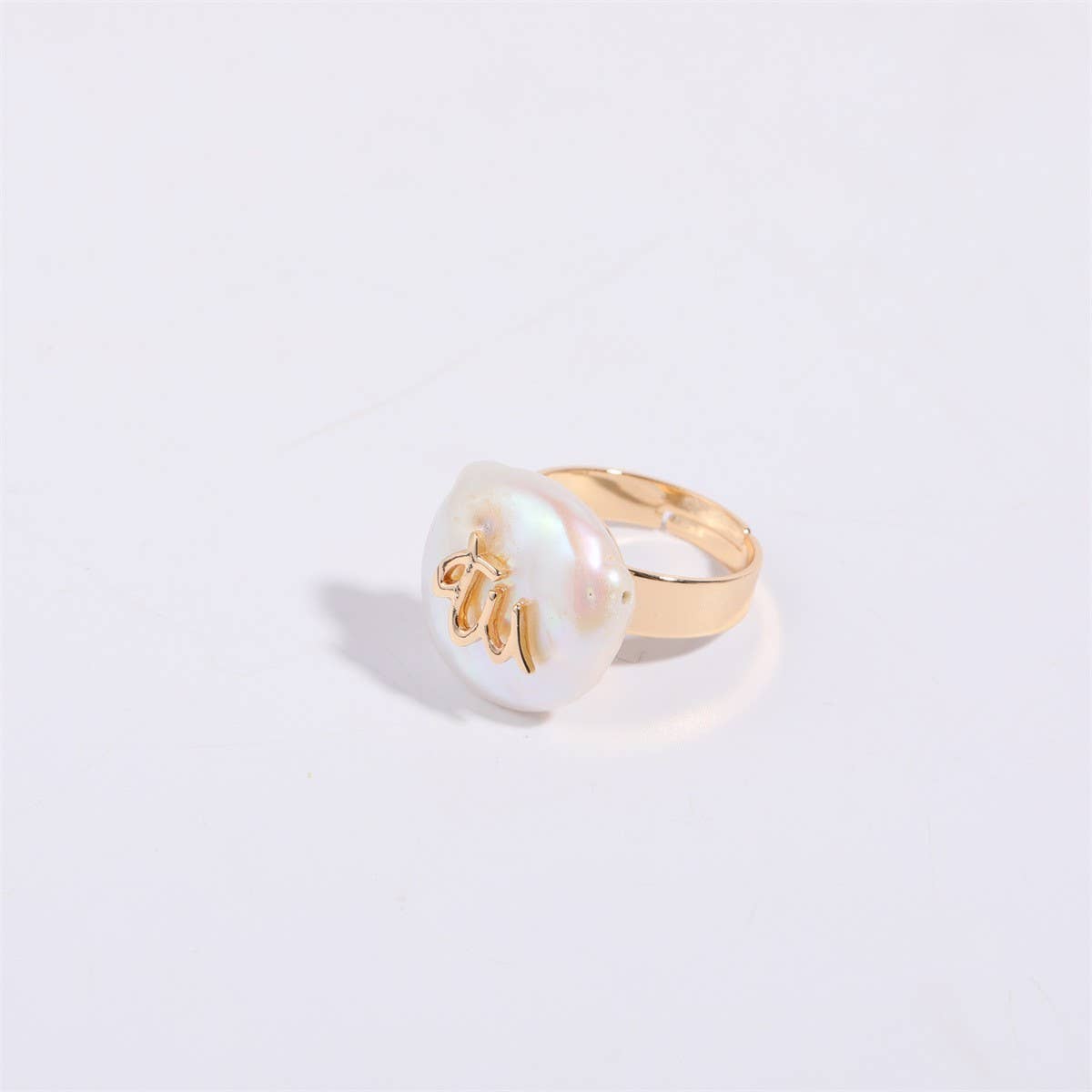 12 Zodiac Signs Irregular Pearl Rings_CWMM5742