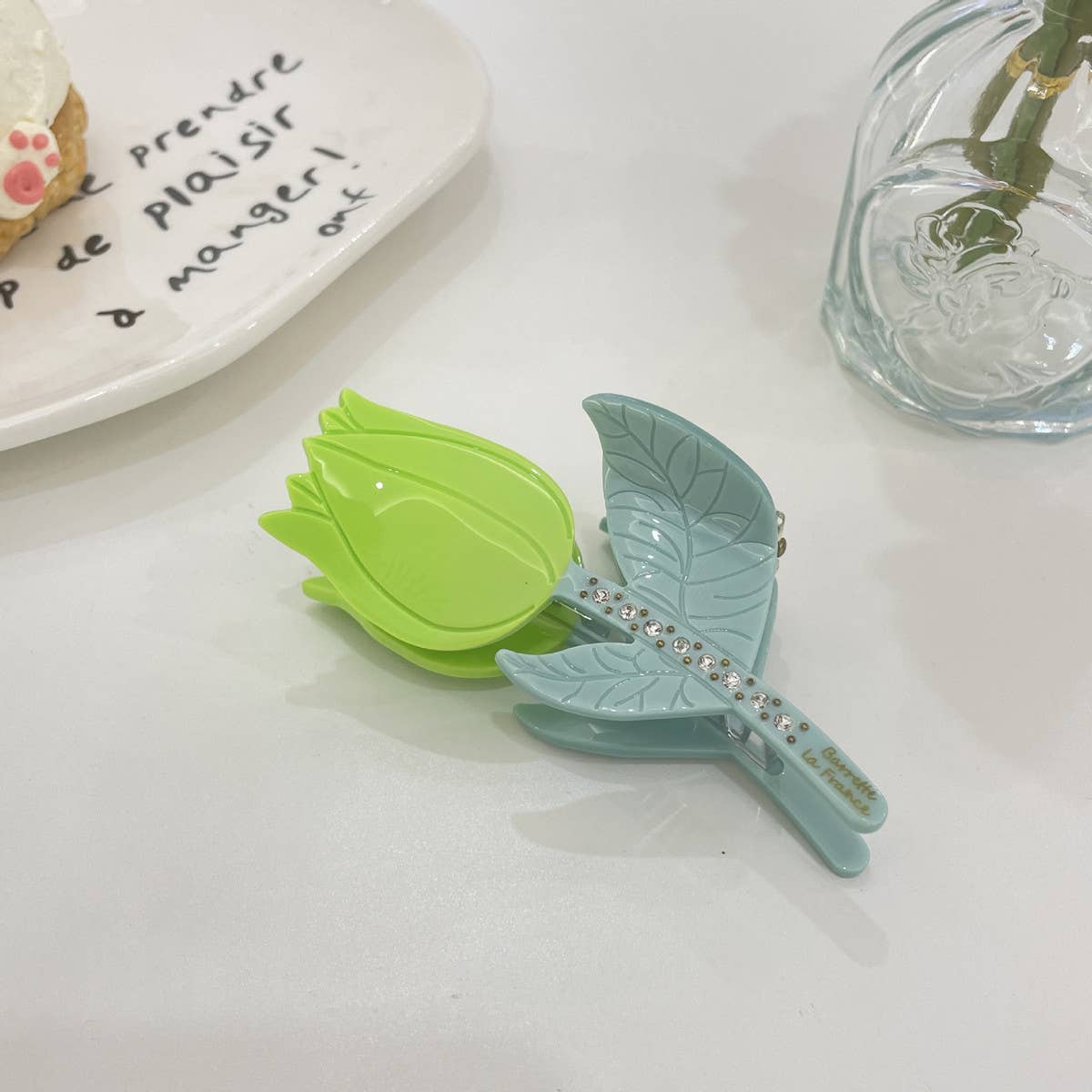 Rhinestone Flower Hair Claw - Tulip Sunflower Clip_CWAHA0966