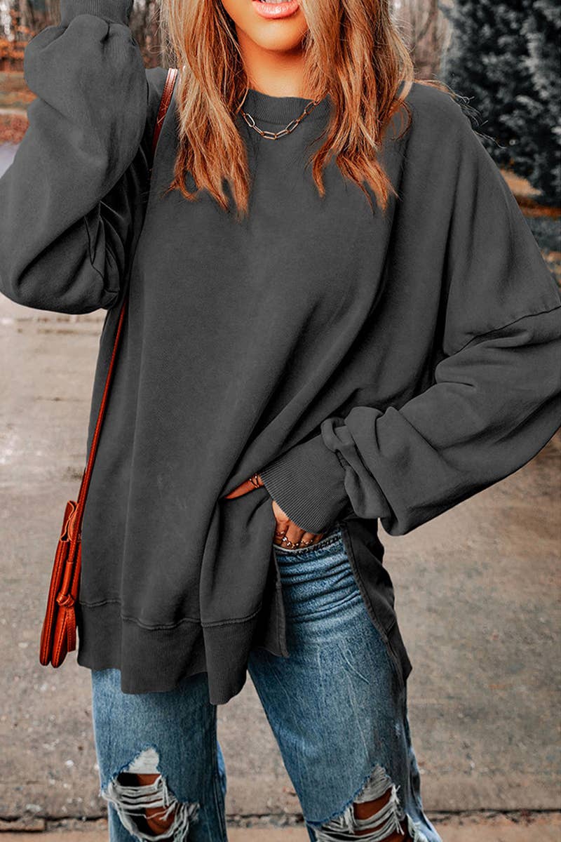 SOLID COLOR LOOSE PULLOVER FASHION SIMPLE HOODIE