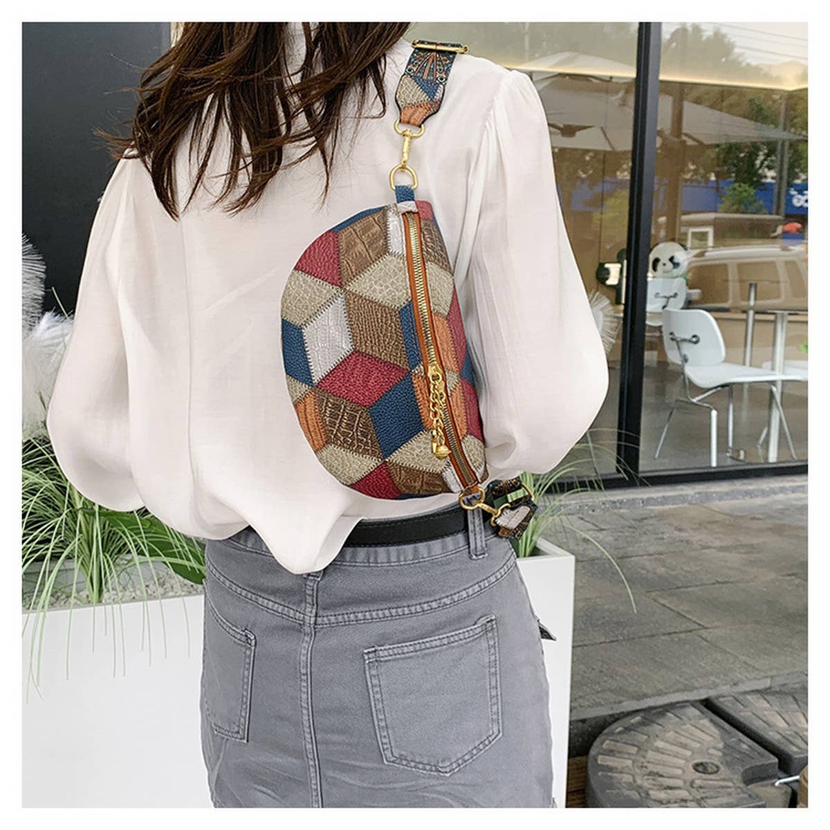 RETRO STITCHING CHEST BAG CROSSBODY BAG_CWAB2075