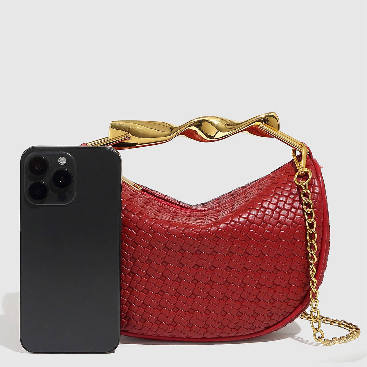 Small Tweed-Style Woven Chain Shoulder Bag_CWAB5709