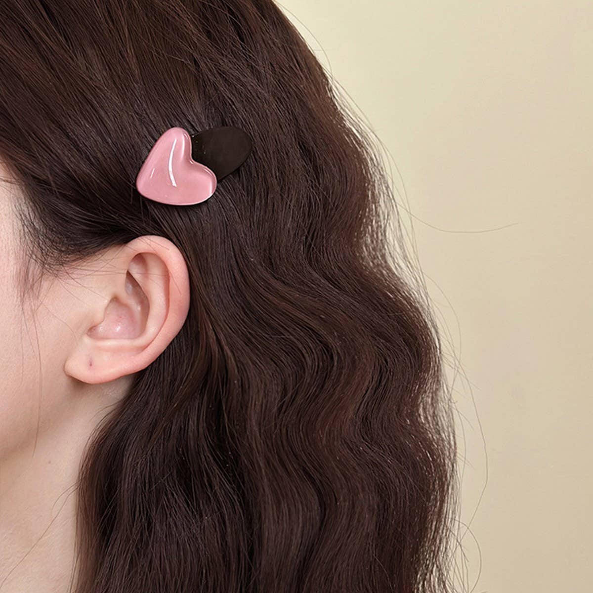 Cute Pink Heart Side Hair Clip, Summer BB Pin