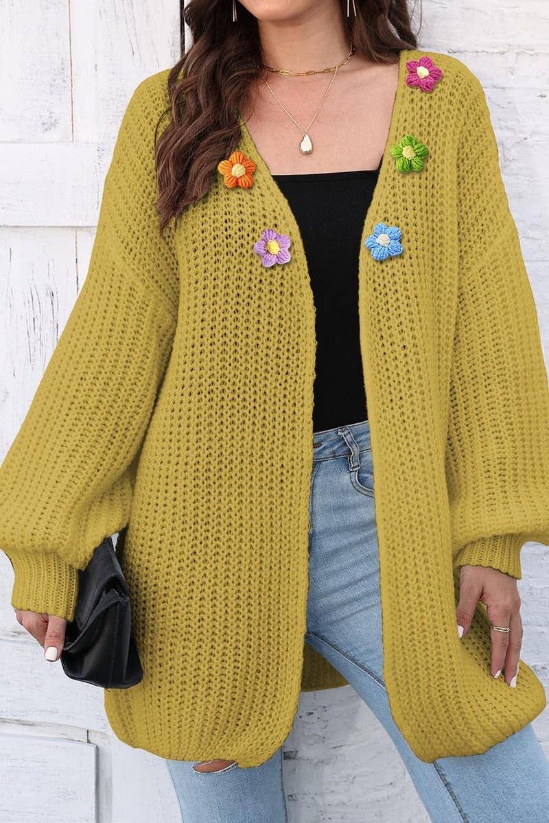 CWOSWL07389_WOMEN CHUNKY KNIT OPEN FRONT CARDIGAN