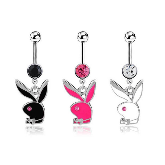 Bunny Playboy CZ Belly Button Piercing_CWMM9238