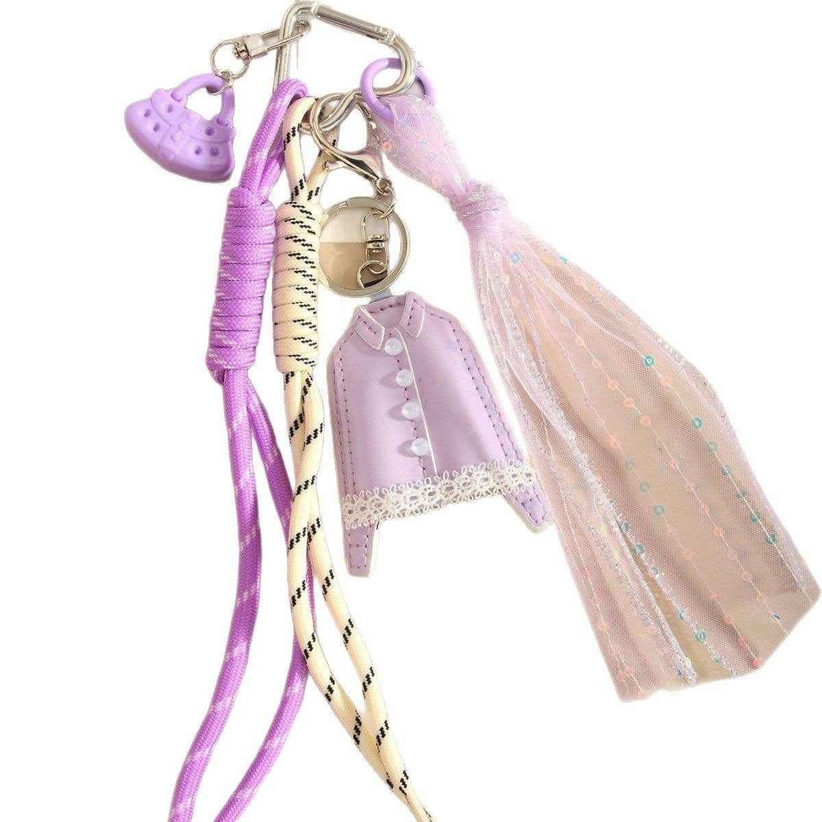 Fashion Mini Purple Lace Shirt Keychain_CWMM7828