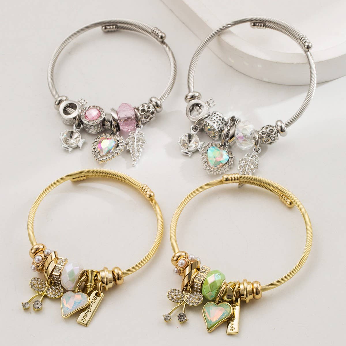 Fashion Beaded Bracelet with Heart and Cherry_CWMM8610