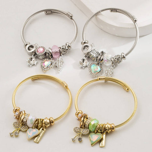 Fashion Beaded Bracelet with Heart and Cherry_CWMM8610