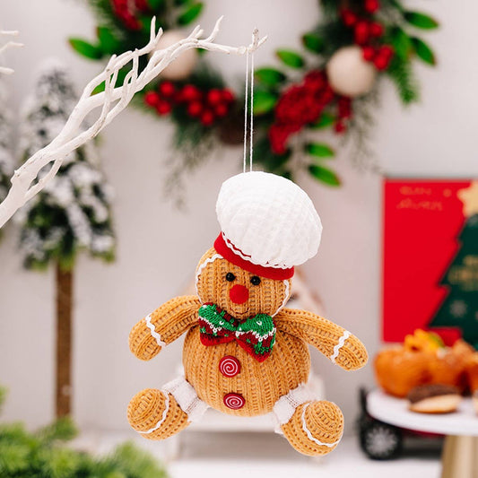 CWMM10320_SITTING GINGERBREAD CHRISTMAS ORNAMENT DOLL