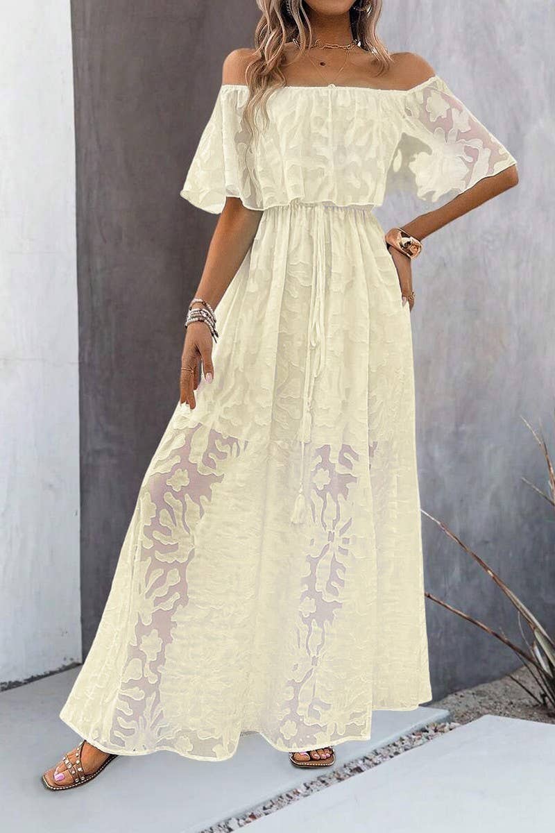 CWDMD5705_SEXY ONE-SHOULDER SOLID COLOR SHORT-SLEEVED DRESS