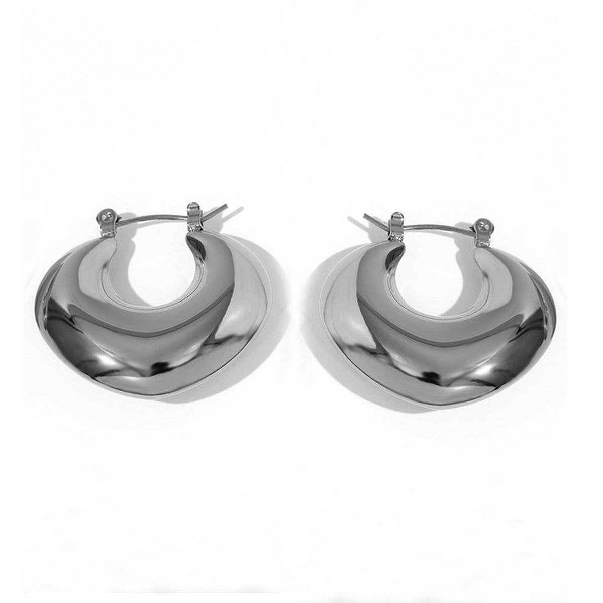 WOMEN SIMPLE HYPOAALERGENIC THICK RING EARRINGS