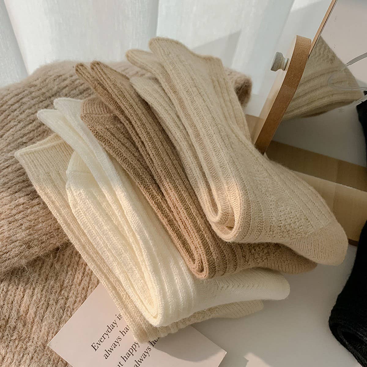 WOMEN'S WOOL SOCKS WARM WOMEN'S MID-CALF SOCKS