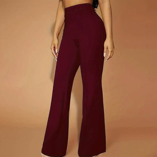 Stylish high-waisted slim-fit bell bottoms