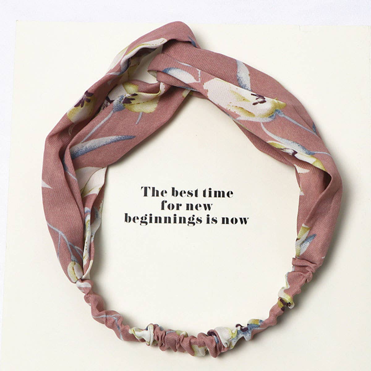 Silk hair band with interlaced patterns