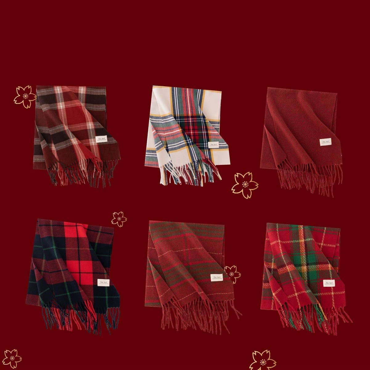 CWASC2723_CHRISTMAS PLAID ATMOSPHERE WARM SCARF
