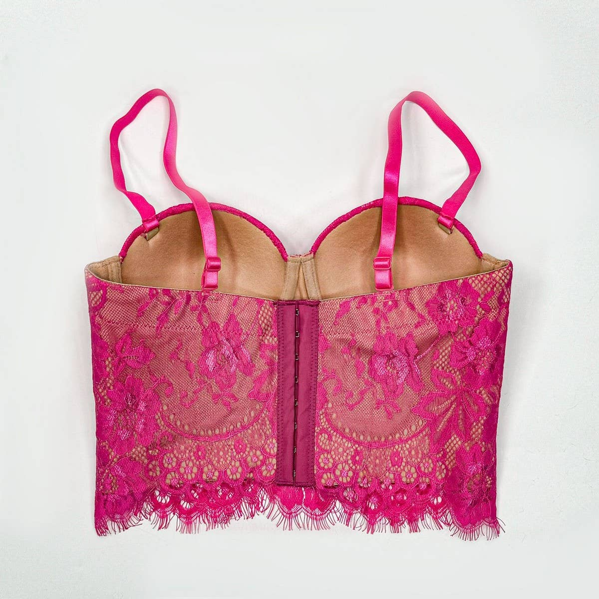 FASHIONABLE PADDED LACE HERRINGBONE BRA