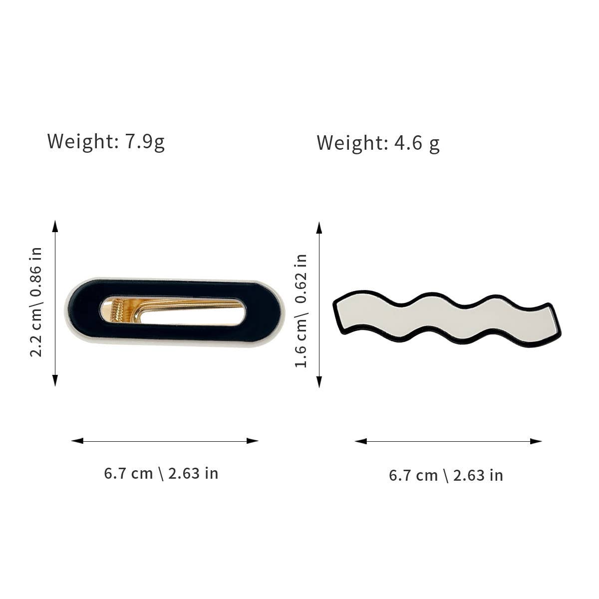 Seamless bangs clip black and white hairpin