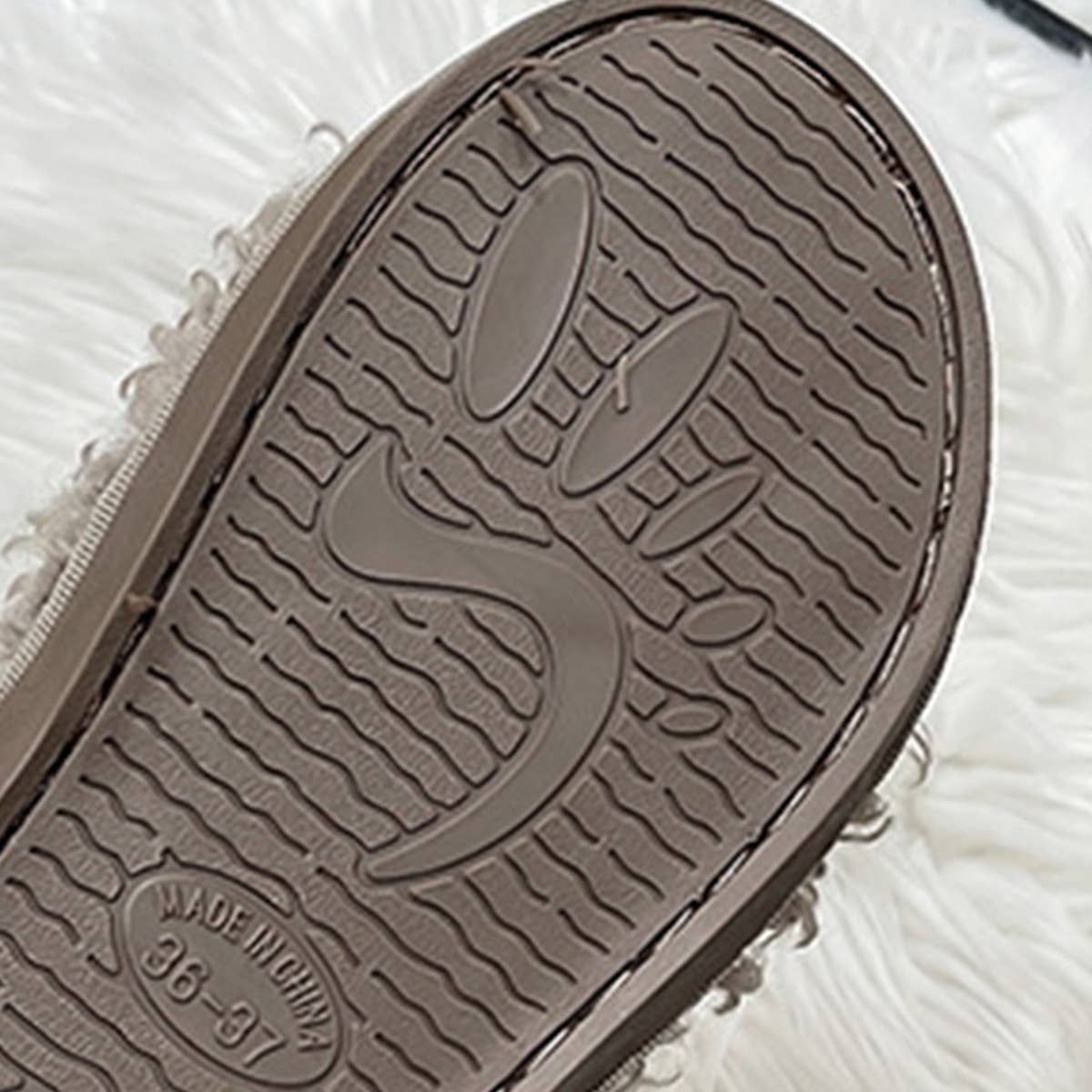 HOMEN LEISURE ROLL PLUSH OPEN-TOED SLIPPERS