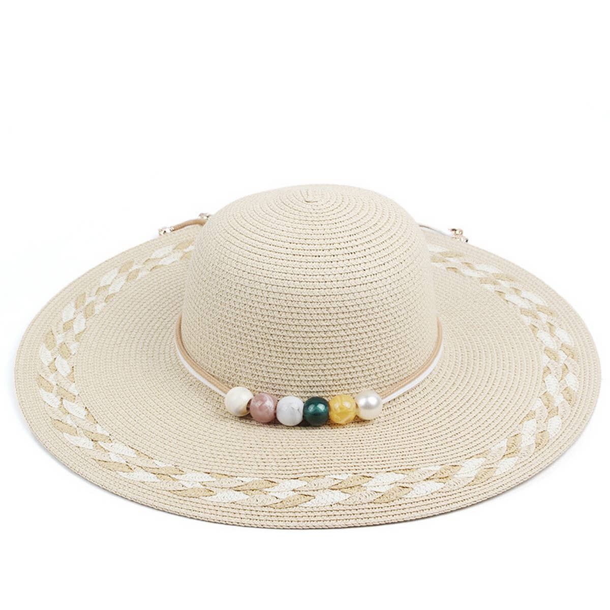 WOMEN PASTORAL STYLE VACATION STRAW HAT_CWAH1200