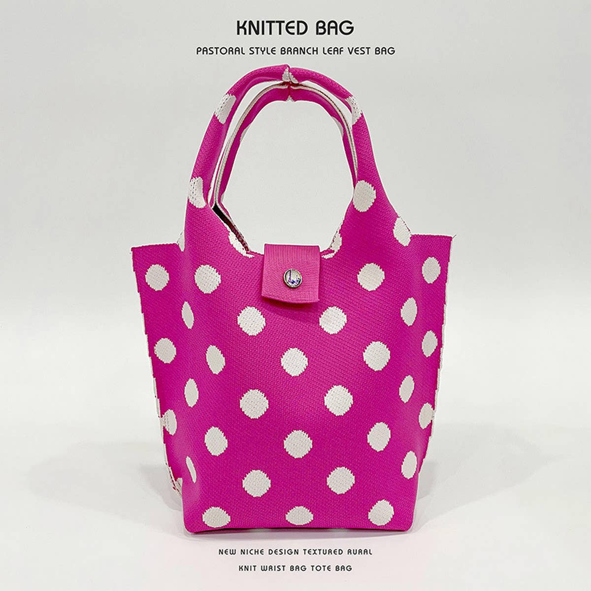 LARGE CAPACITY POLKA DOT KNITTED TOTE BAG_CWAB1541