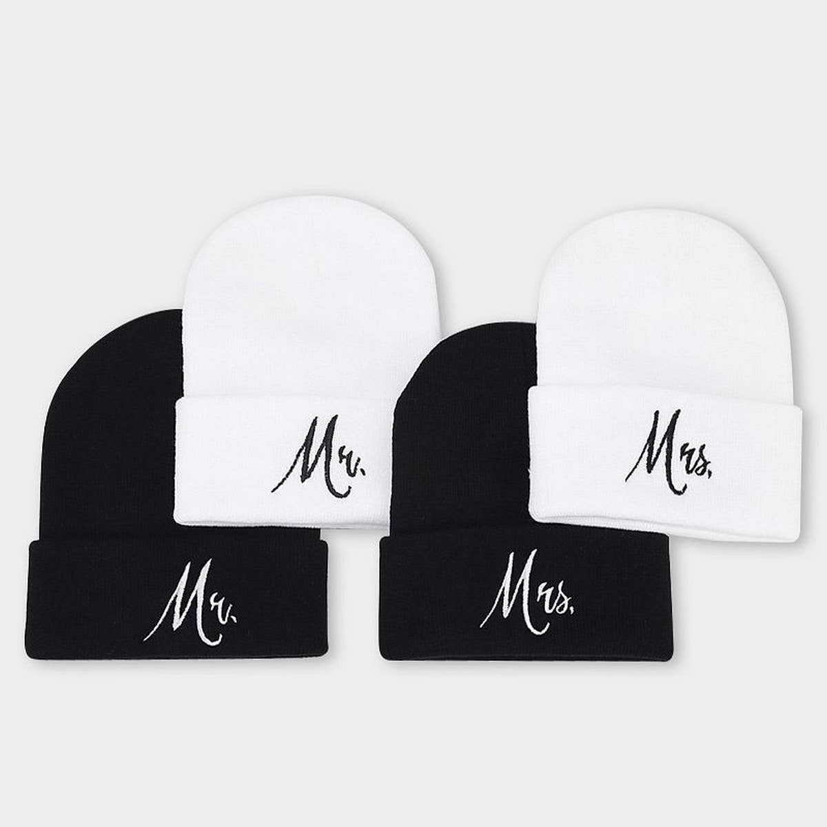 MRS MR EMBROIDERED KNITTED HAT FOR MEN AND WOMEN