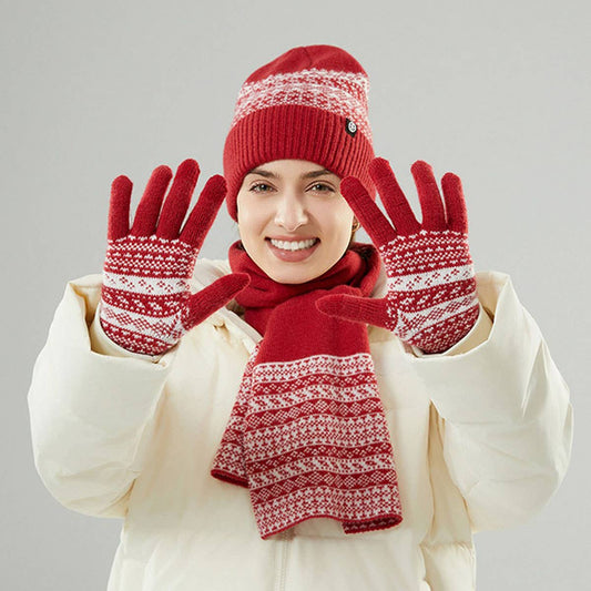 WINTER WARM KNITTED WINDPROOF THREE-PIECE SUIT