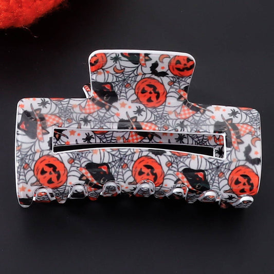 HALLOWEEN PUMPKIN GHOST BAT RECTANGULAR HAIRPIN
