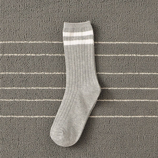 WO-STRIPED PREPPY MID-LENGTH SOCKS