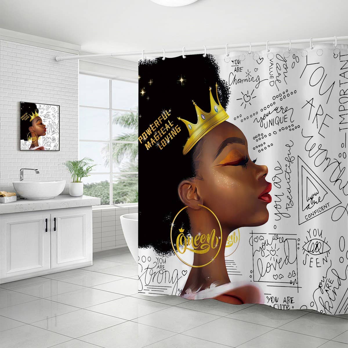 DIGITAL PRINTING BATHROOM SHOWER CURTAIN