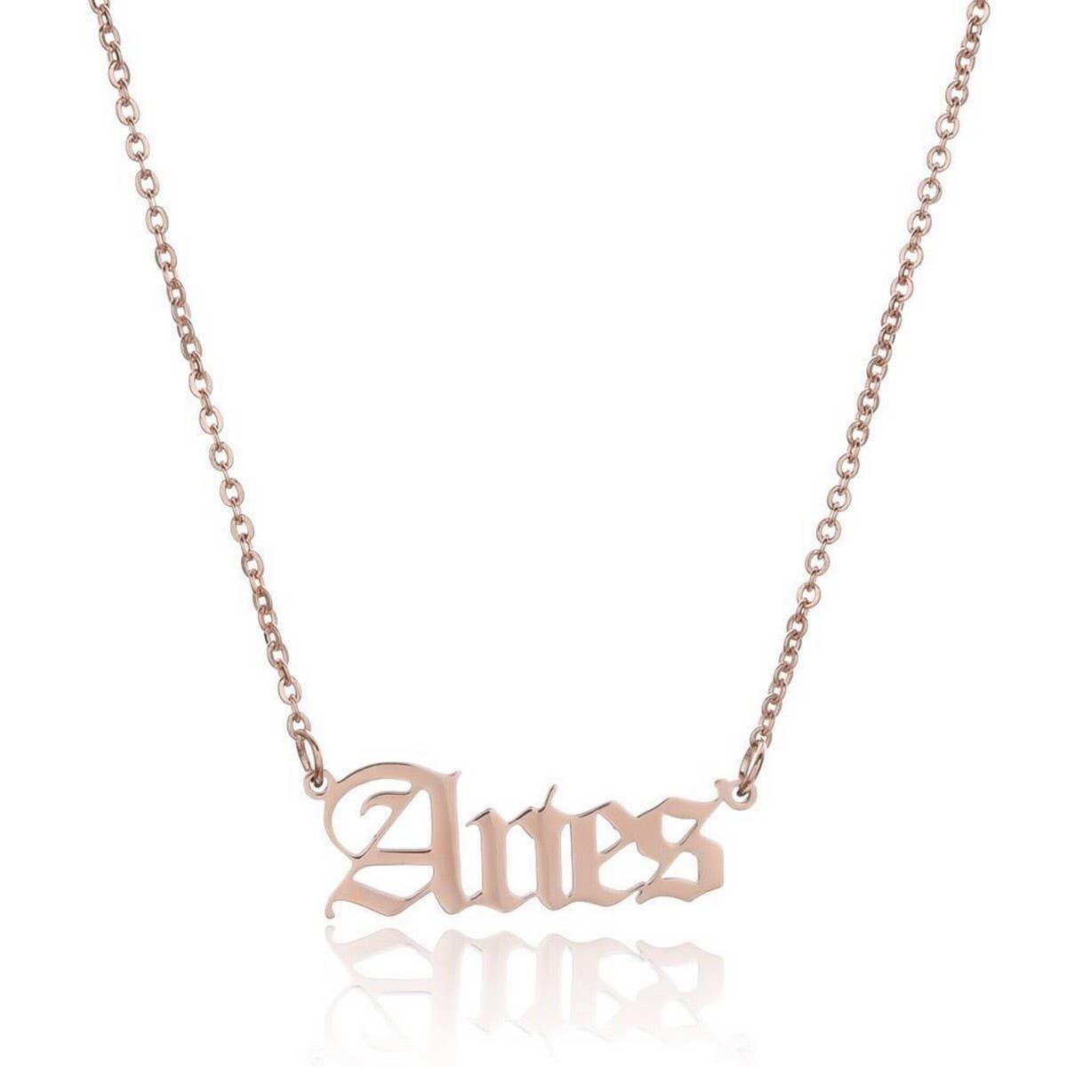 STAINLESS STEEL ZODIAC PENDANT CLAVICLE NECKLACE_CWMM2719