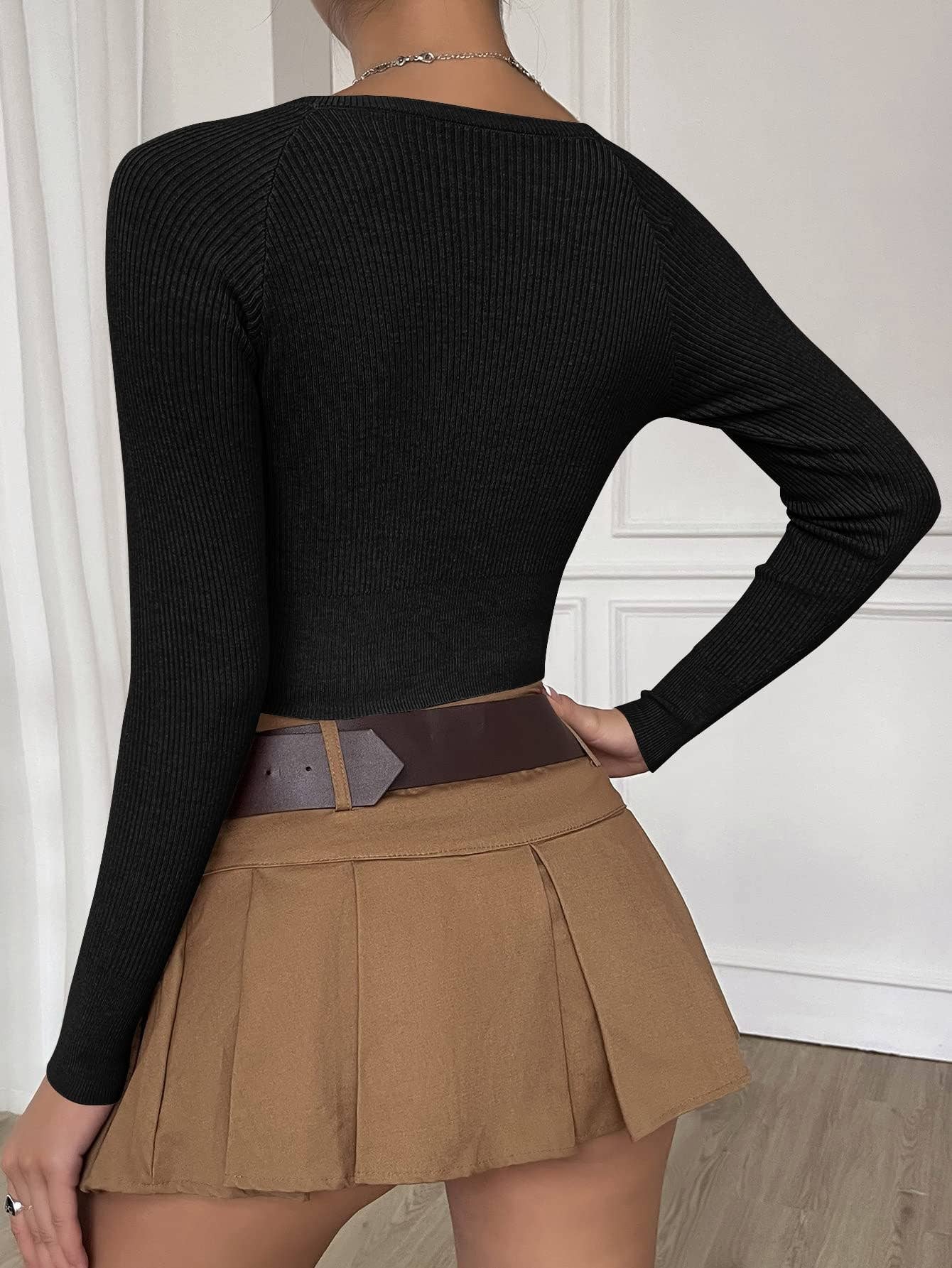 LONG SLEEVE BREATHABLE BACK WEAR NUDE YOGA WEAR