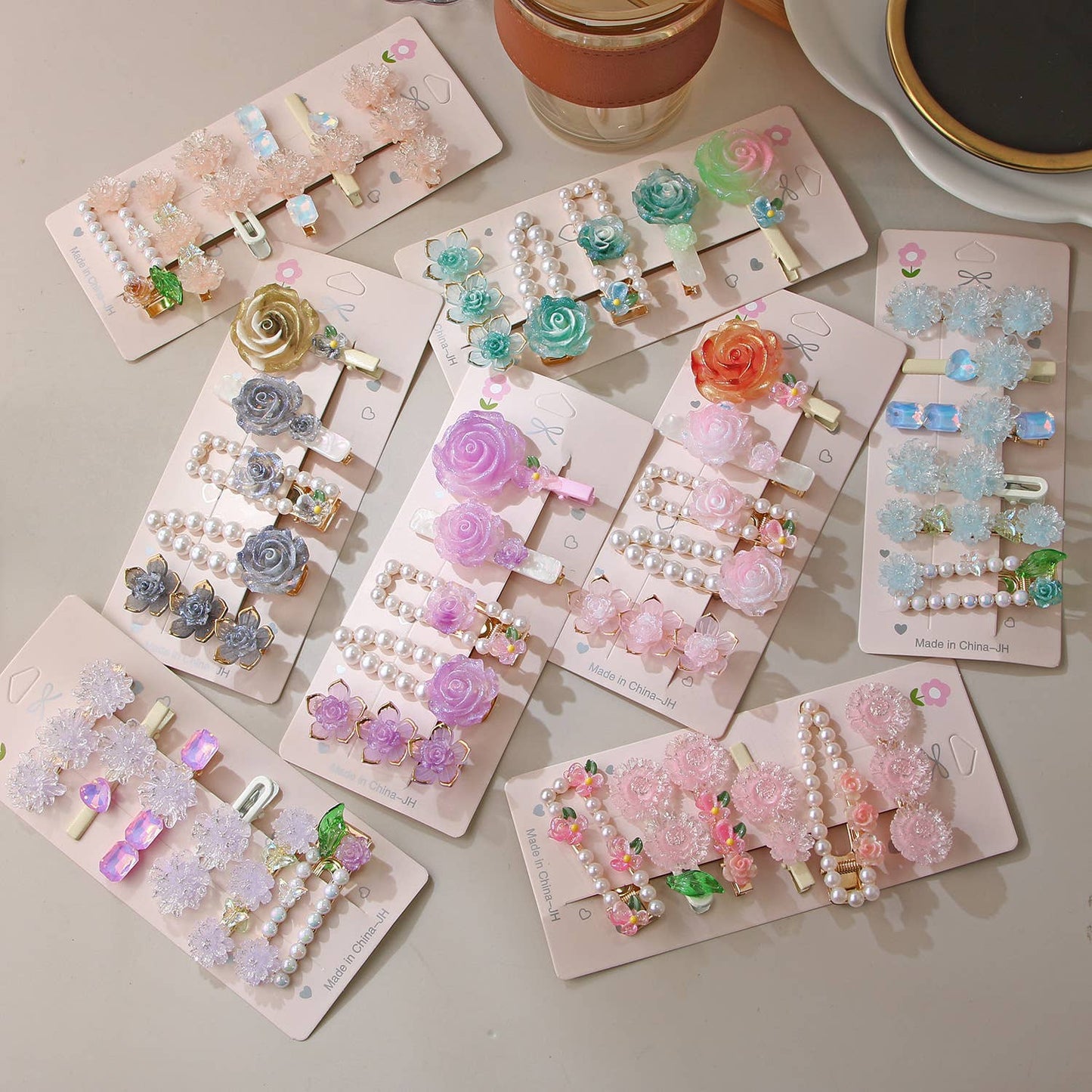 Sweet flower duckbill clip side hair clip